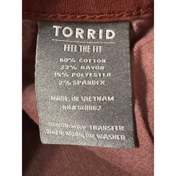 Torrid Jeans Womens 24 Feel The Fit Jegging Super Soft Rust Color Plus Size - Picture 6 of 6